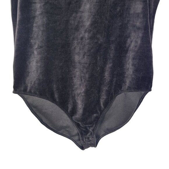 NWT GAP Women's Velvet Velour Stretch Mock Neck Bodysuit Color Black Size XL - Picture 6 of 13